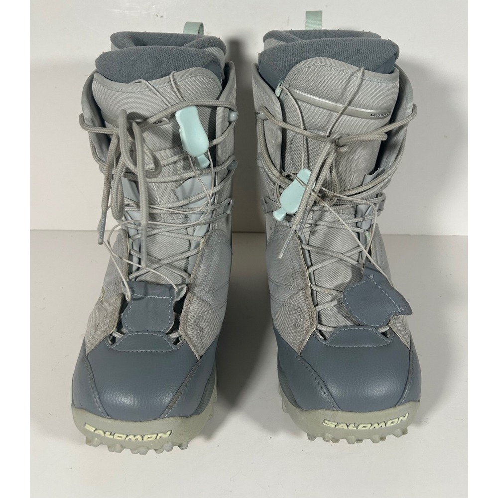 Salomon Kalitan Womens Snowboard Boots Grey Blue Memory Fit Size 7 USA 39 EUR - Picture 2 of 5